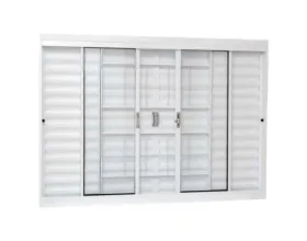 Janela Aço Ramassol Veneziana 100 cm x 120 cm R.12 Branco Ref 1016130