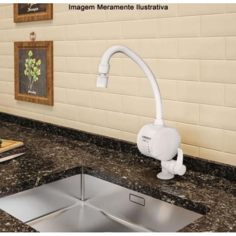 Torneira Elétrica Lorenzetti 5500W 220V Loren Easy Bancada Branco