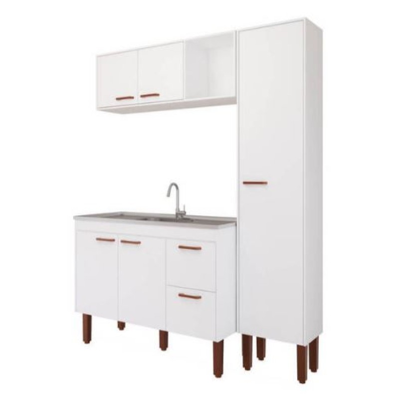 Balcão De Cozinha Slim Mdf 94 cm Mgm Branco