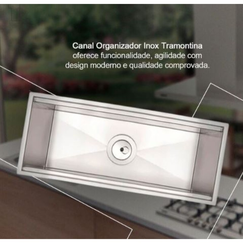 Canal Organizador Inox Tramontina 60x18cm 