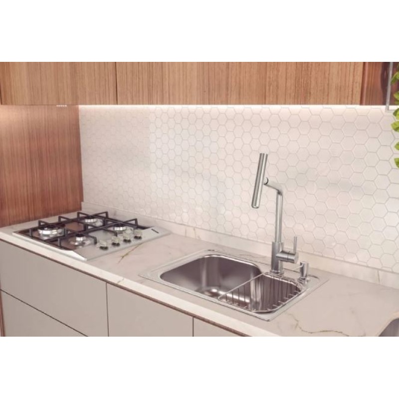 Torneira Monocomando Inox Tramontina Bica Alta Bancada R.94520/027
