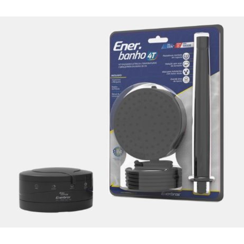 Ducha Multitemperatura Enerbras Enerbanho 4T 6800 Watts 220 Volts Preto