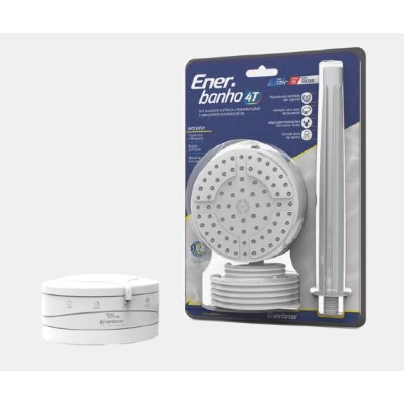 Ducha Multitemperatura Enerbras Enerbanho 4T 6800 Watts 220 Volts Branco