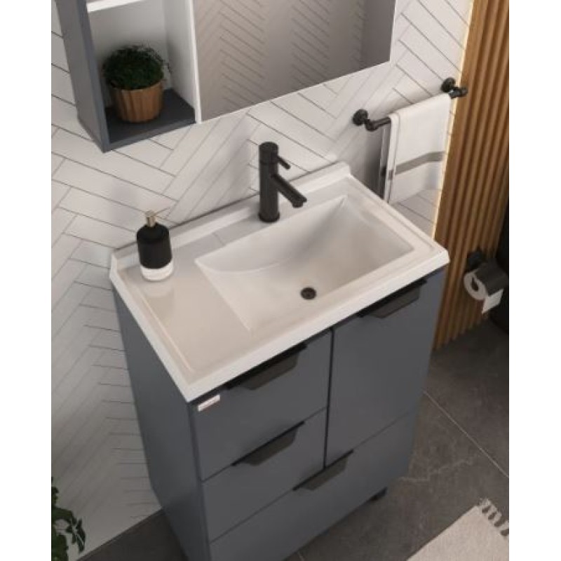 Conjunto Para Banheiro Fabribam Luiza 60 cm Chumbo