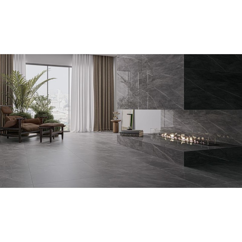 Piso Incopisos Perlino Grafito 975010 75cm x 75cm Acetinado