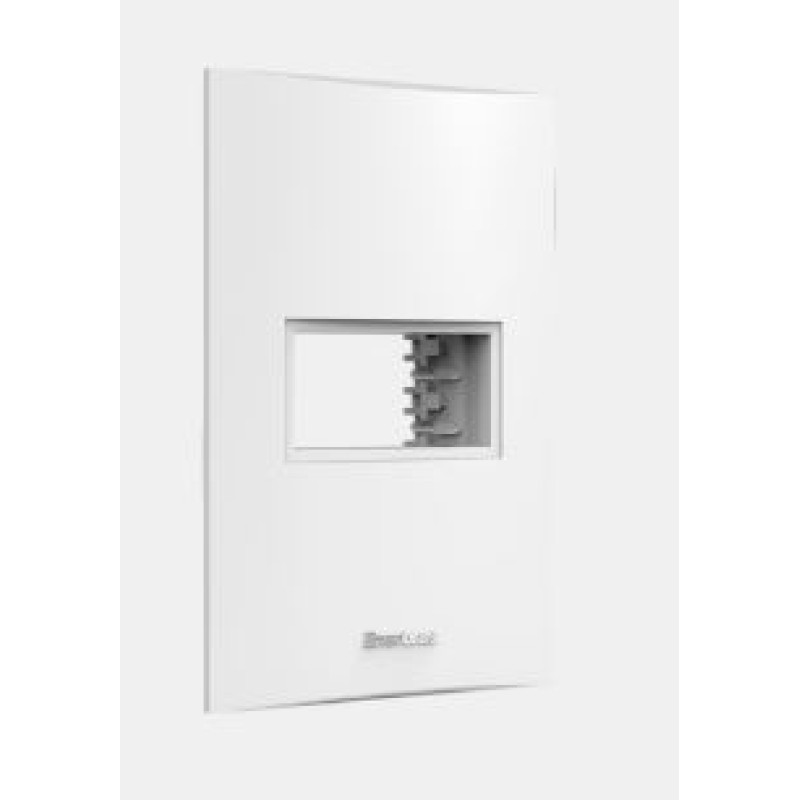 Conjunto Placa 1 Módulo 2x4 Enerbras Beleze Branco Ref 1411-E4