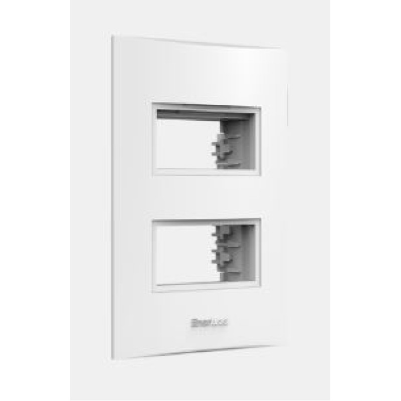 Conjunto Placa 2 Módulo 2x4 Enerbras Beleze Branco Ref 1411-E7