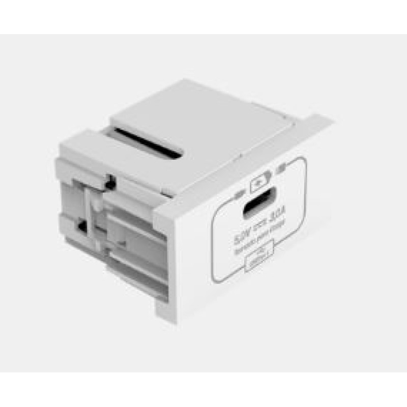 Módulo Tomada USB Tipo C Enerbras Beleze Branco Ref 1382-E