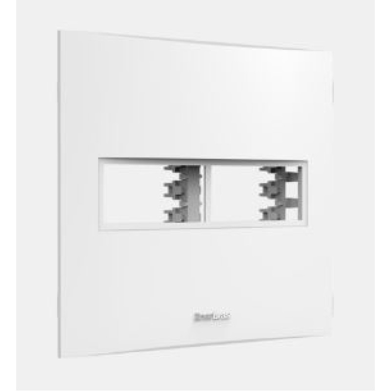 Conjunto Placa 2 Módulo 4x4 Enerbras Beleze Branco Ref 1412-E4