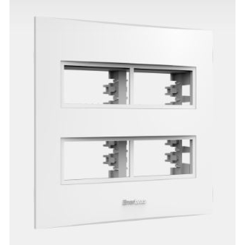 Conjunto Placa 4 Módulo 4x4 Enerbras Beleze Branco Ref 1412-E5