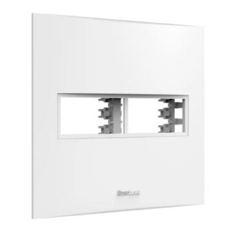 Conjunto Placa 2 Módulo 4x4 Enerbras Beleze Branco Ref 1412-E15