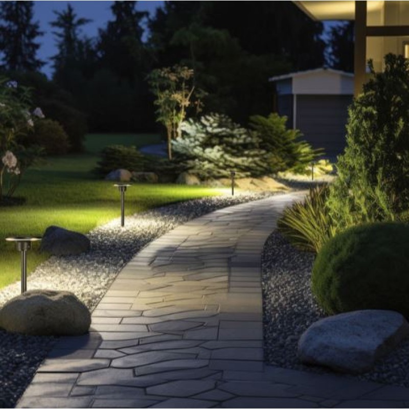 Poste Jardim Led Taschibra Lucine 6w Luz Amarela Preto
