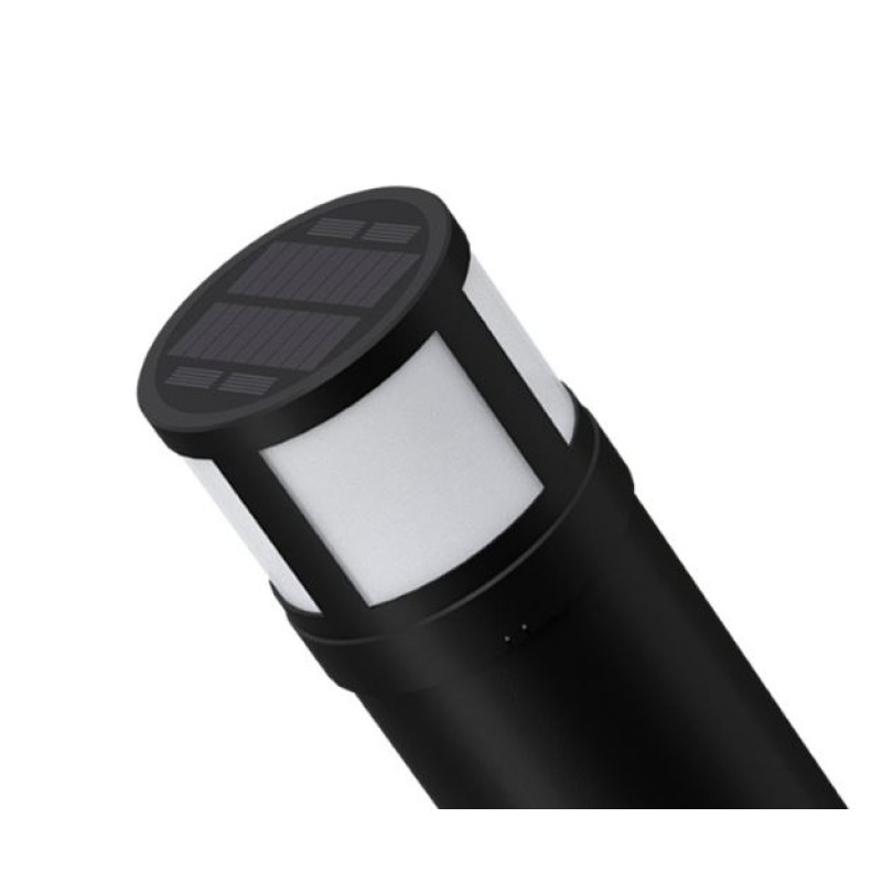 Poste Jardim Solar Led Taschibra Circolare 30cm 3W Luz Amarela Preto