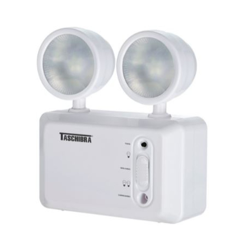 Luminária de Emergência Led Taschibra 2 Farol Branco