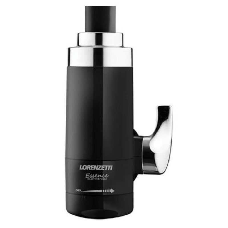 Torneira Elétrica Lorenzetti 4600W 127V Essence Parede Preto/Cromado