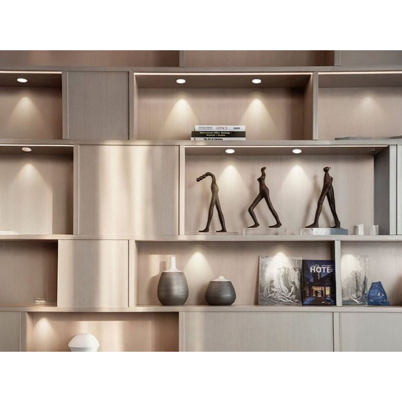 Spot Led Para Móveis Cabinet Taschibra 2W Luz Amarela Quadrado Preto